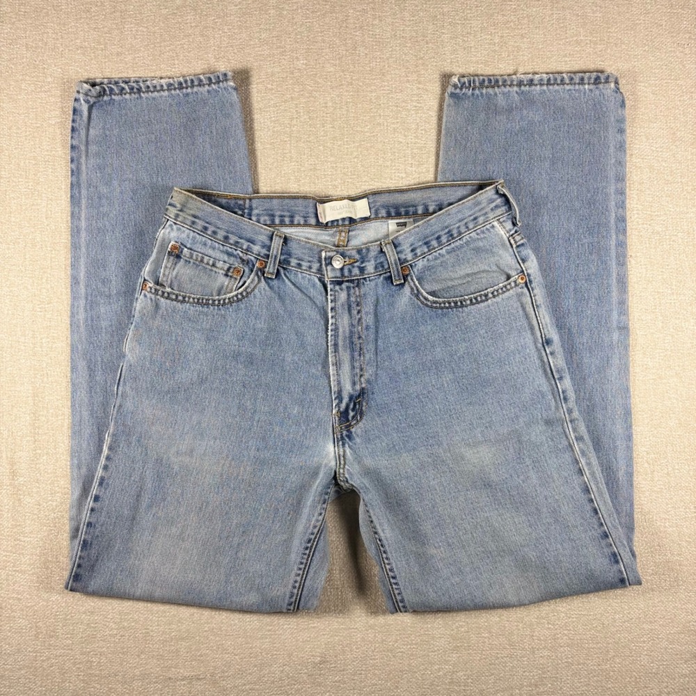 Levis 550 Relaxed Fit Light Wash Denim Jeans Mens 36x36 (35x35) Blue Y2K